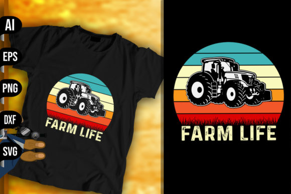 Farm Life Retro Vintage Farming Tractor
