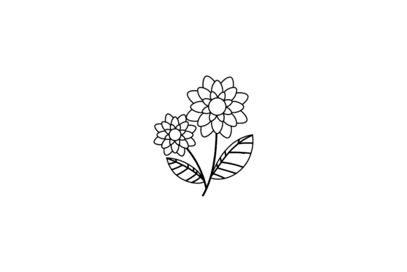 Floral Botany Retro Outline