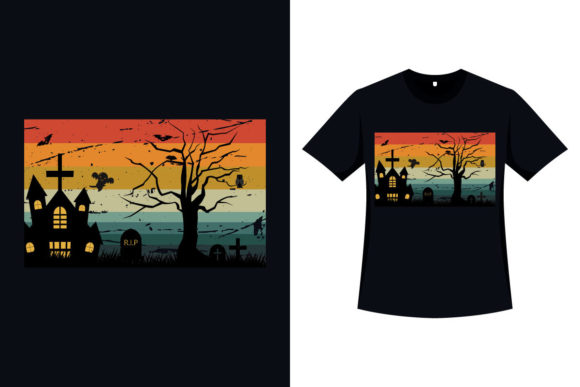 Halloween Retro Color T-shirt Design