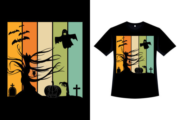 Halloween Spooky Retro T-shirt Design