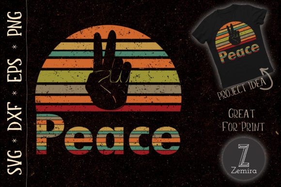 Peace Sign Retro Love 60s 70s Hippie