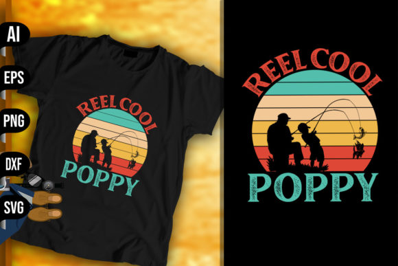 Reel Cool Poppy - Fishing Vintage Retro