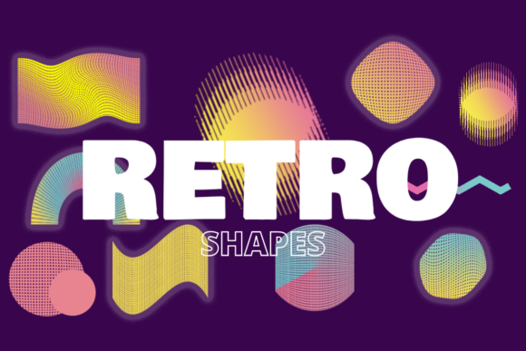 Retro Geometric Shapes Elements Set