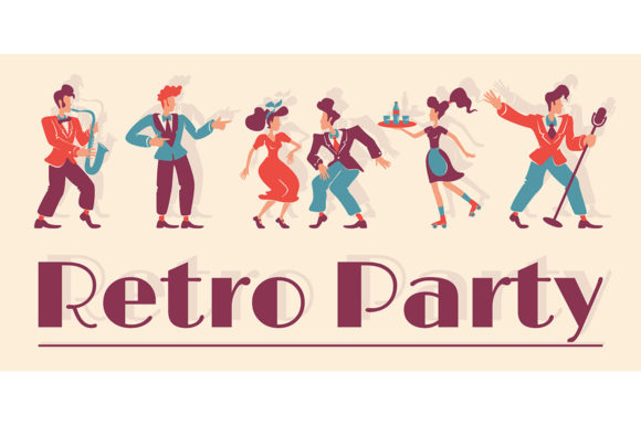 Retro Party Club Banner Flat Vector