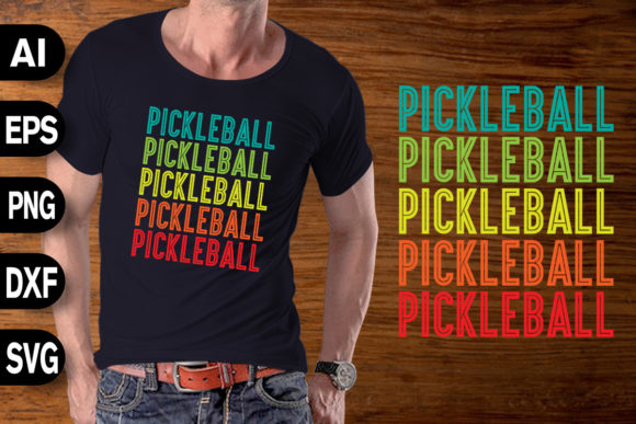 Retro Pickleball Embroidery Design
