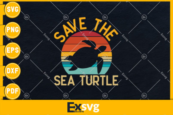 Retro Save the Sea Turtle