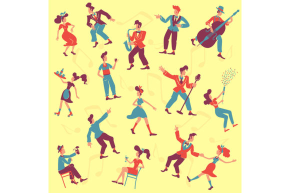 Retro Style Party Flat Vector Seamless