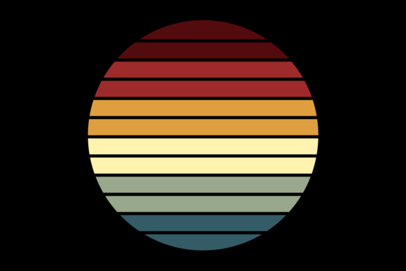 Retro Sunset Circle Design 32