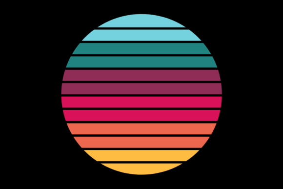 Retro Sunset Circle Design 36