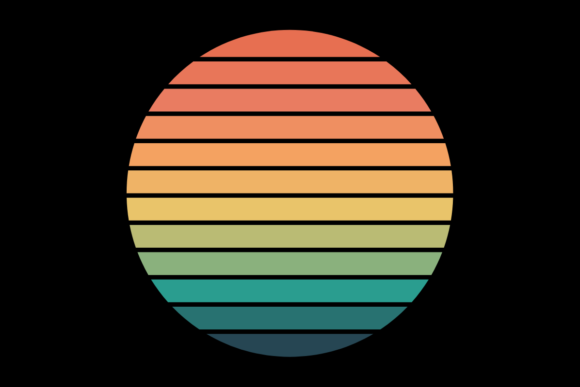 Retro Sunset Vintage Circle Design 11