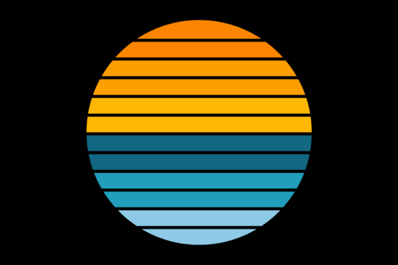 Retro Sunset Vintage Circle Design 17