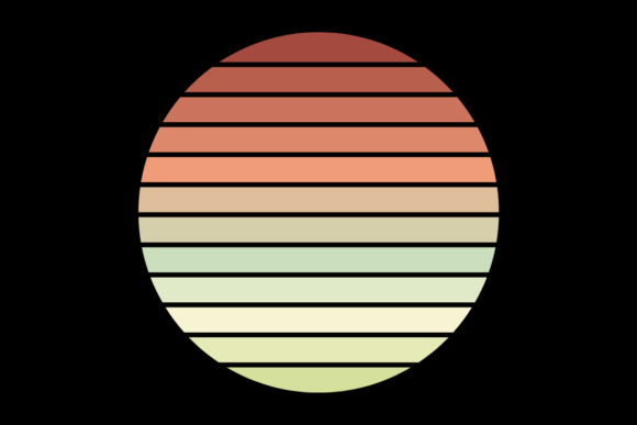 Retro Sunset Vintage Circle Design 19
