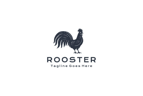 Vintage Retro Rooster Logo Design Vector
